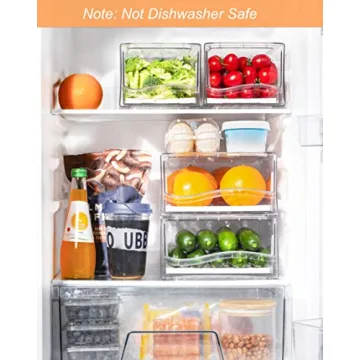 Ornafort Clear Stackable Fridge Organizers for Fresh Food