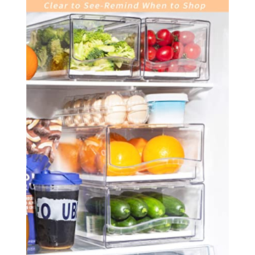 Ornafort Clear Stackable Fridge Organizers for Fresh Food