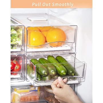 Ornafort Clear Stackable Fridge Organizers for Fresh Food