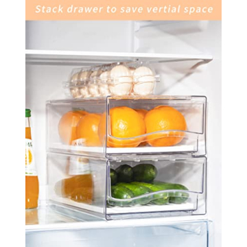 Ornafort Clear Stackable Fridge Organizers for Fresh Food