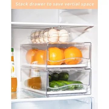 Ornafort Clear Stackable Fridge Organizers for Fresh Food
