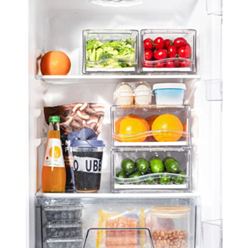 Ornafort Clear Stackable Fridge Organizers for Fresh Food