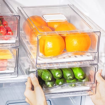 Ornafort Clear Stackable Fridge Organizers for Fresh Food