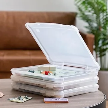 IRIS USA Board Game Organizer Clear Storage Case 10-Pack