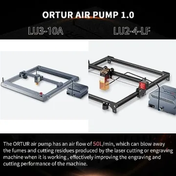 ORTUR Powerful 0-50L/min Air Assist Pump for Laser Cutting