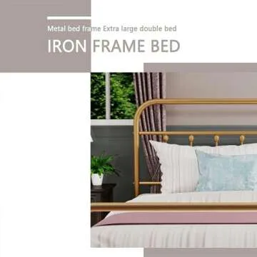 AUFANK Metal Bed Frame Full Size Victorian Vintage Style
