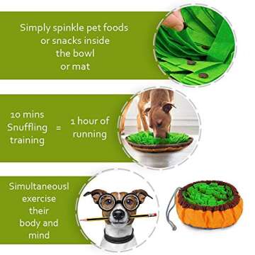 TOTARK Snuffle Mat for Dogs, Dog Puzzle Pet Snuffle Feeding Mat Interactive Game for Boredom, Durable Dog Sniffing Mat Soft Pet Nose Work Encourages Natural Foraging Skills for Dogs