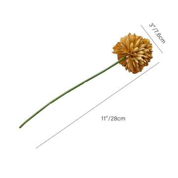 Mandy's 12pcs Light Brown Fake Artificial Chrysanthemum Ball Silk Flowers 12" for Mother's Day Easte...
