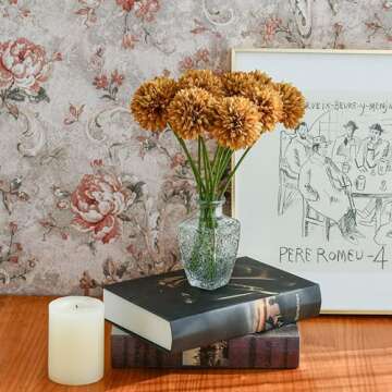 Mandy's 12pcs Light Brown Artificial Chrysanthemum Ball Flowers