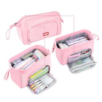 Large Pencil Case for Girls, Big Capacity Pencil Pouch Back to School Supplies for Teens, Cute Pen S...