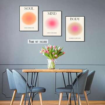 Positive Aura Posters - 3 Piece Colorful Canvas Art