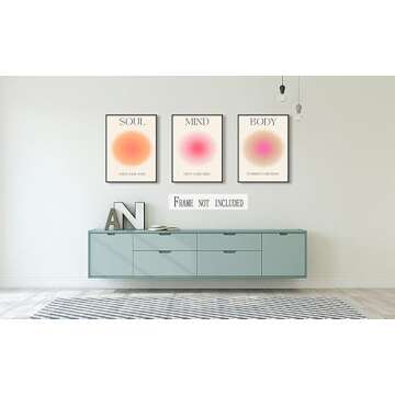 Positive Aura Posters - 3 Piece Colorful Canvas Art
