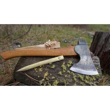 Council Tool 1.7 lb. Wood-Craft Camp Carver Axe, 16" Curved Handle Axe