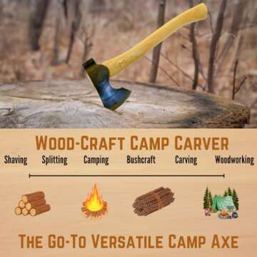 Council Tool 1.7 lb. Wood-Craft Camp Carver Axe, 16" Curved Handle Axe