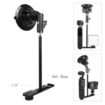 Leenconghui Suction Cup Mount - Perfect for DJI Osmo Pocket 3 Vlogging and Driving