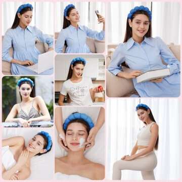 Ztomine Headbands for Women - Spa Headband and Wristband Set - Headband for Washing Face,Facial Mask,Makeup and Skin Care,Gifts for Women and Teen Girl Gifts Trendy Stuff