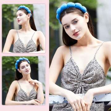 Ztomine Headbands for Women - Spa Headband and Wristband Set - Headband for Washing Face,Facial Mask,Makeup and Skin Care,Gifts for Women and Teen Girl Gifts Trendy Stuff