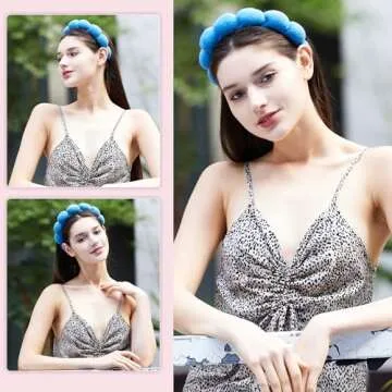 Ztomine Headbands for Women - Spa Headband and Wristband Set - Headband for Washing Face,Facial Mask,Makeup and Skin Care,Gifts for Women and Teen Girl Gifts Trendy Stuff