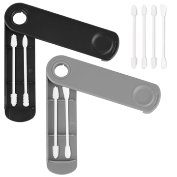 Reusable Cotton Swabs 4 Pcs, Washable Portable Silicone Swab, Double Tipped Silicone Cotton Buds for...