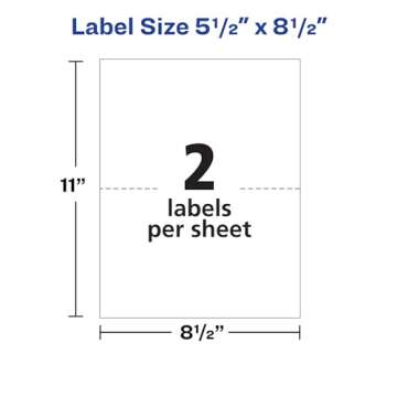 Avery Printable Shipping Labels, 5.5" x 8.5", White, 20 Blank Mailing Labels (18126)