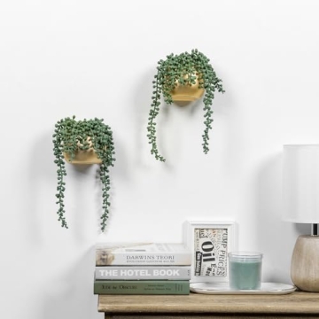 Artificial String of Pearls Wall Planters Set of 2
