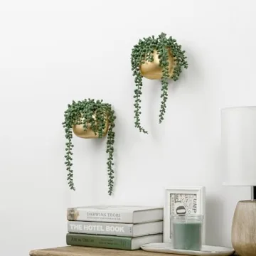 Artificial String of Pearls Wall Planters Set of 2