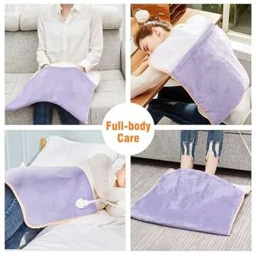 Electric Heated Foot Warmer - Auto Shut Off, Ultra Soft Flannel Heating Pad for Foot, Extra Large Heat Therapy Wrap for Feet, Back, Waist, Abdomen with Long Cord, 22" x 20"