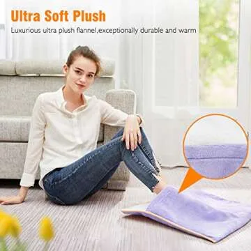 Electric Heated Foot Warmer - Auto Shut Off, Ultra Soft Flannel Heating Pad for Foot, Extra Large Heat Therapy Wrap for Feet, Back, Waist, Abdomen with Long Cord, 22" x 20"