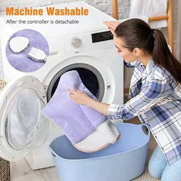 Electric Heated Foot Warmer - Auto Shut Off, Ultra Soft Flannel Heating Pad for Foot, Extra Large Heat Therapy Wrap for Feet, Back, Waist, Abdomen with Long Cord, 22" x 20"