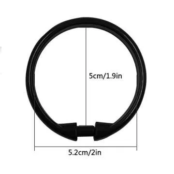 Qulable Shower Curtain Rings - 12 Pack Durable Plastic Hooks for Easy Glide Installation