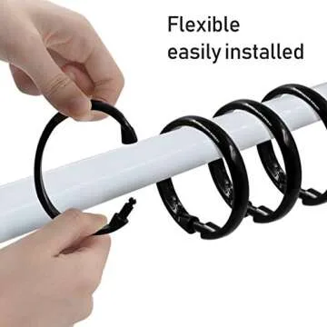 Qulable Shower Curtain Rings - Effortless Hooking and Durability