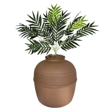 Good Pet Stuff Hidden Litter Box Base Kit, Round Enclosed Cat Planter Furniture with Fake Plant, Hoo...