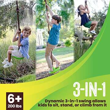 Swurfer Disco Tree Swing - Swing Sets for Backyard, Outdoor Swing, Swingset Outdoor for Kids, Easy I...