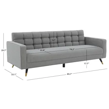Chic Modern Light Grey/Black Sofa by SAFAVIEH