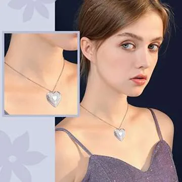 SUNNYCLUE Heart Photo Frame Charms for Jewelry Crafts