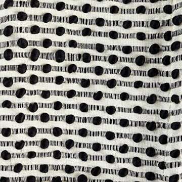 Amazon Brand – Rivet Bubble Textured Lightweight Decorative Fringe Throw Blanket, 48" x 60", Black and Cream