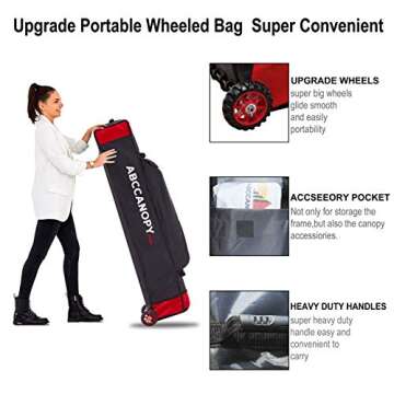 ABCCANOPY Ez Pop up Canopy Tent with Awning and Sidewalls 10x10 Market -Series, Pink