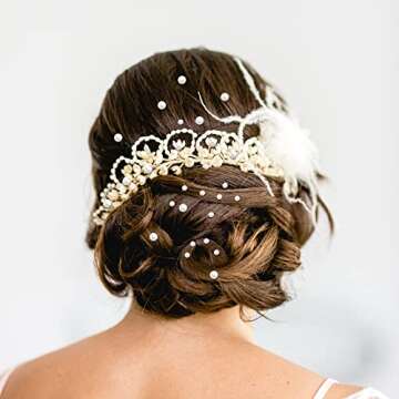 5600 Pieces Pearl Stickers, BENBO Self Adhesive Pearl Stickers Beige Flat Back Pearls Gems Faux Pearl Embellishment Stickers Sheet for Face Beauty Makeup Nail Art Cell Phone DIY Crafts (4 Sizes)