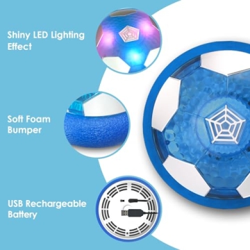 BaLaM Hover Soccer Ball Toys for 3-8 Year Old Kids Toddler Boys Girls, Christmas Birthday Gifts for Kids Age 3 4 5 6 7 8, with 2 Goals and Nets, Blue.
