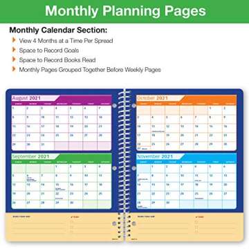 Global Datebooks Dated Elementary Student Planner for Academic Year 2021-2022 (Matrix Style - 8.5"x11" - Comic) - Includes Ruler/Bookmark and Planning Stickers