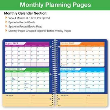 Global Datebooks Dated Elementary Student Planner for Academic Year 2021-2022 (Matrix Style - 8.5"x11" - Comic) - Includes Ruler/Bookmark and Planning Stickers