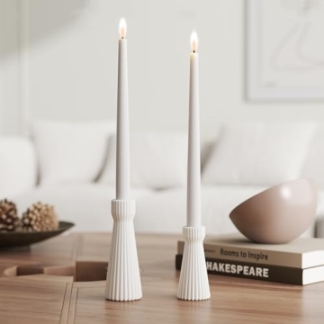 SCBLOOM Taper Candle Holders for Candlesticks Ceramic Candle Stick Candle Holder- Set of 2 Decorativ...
