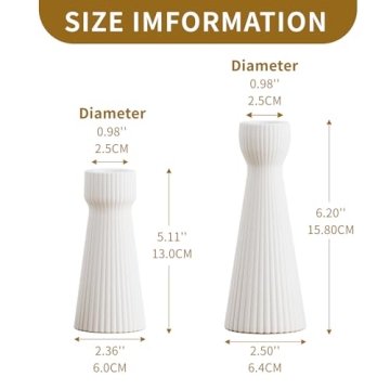 Elegant Ceramic Taper Candle Holders Set of 2