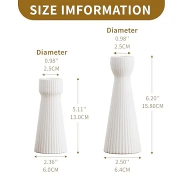 Elegant Ceramic Taper Candle Holders Set of 2