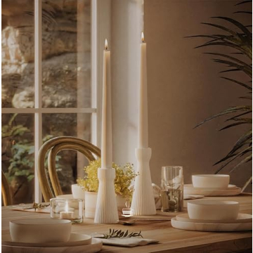 Elegant Ceramic Taper Candle Holders Set of 2