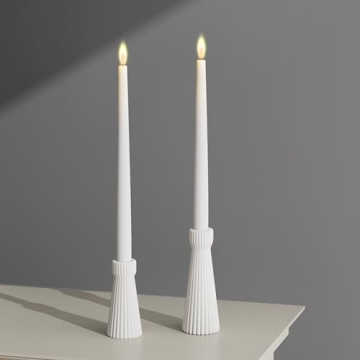 Elegant Ceramic Taper Candle Holders Set of 2