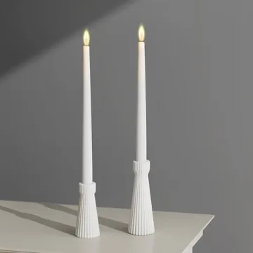 Elegant Ceramic Taper Candle Holders Set of 2