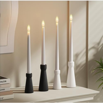 Elegant Ceramic Taper Candle Holders Set of 2