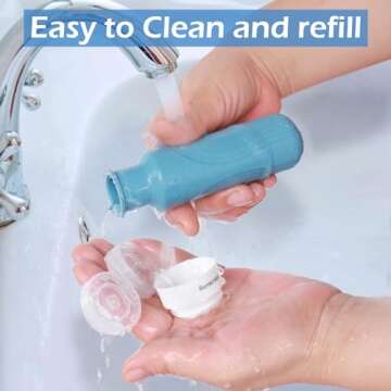 GLAMFIELDS Travel Bottles for Toiletries,TSA Approved 3oz size Leak Proof Silicone Containers for Shampoo, Conditioner,Easy to Squeeze and Portable, Essentials for Traveling (4 Pack) Black