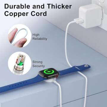 2Pack Upgraded for Apple Watch Charger USB Magnetic Wireless Fast iWatch Charger Portable Compatible with iWatch Ultra/Series 10/9/8/7/6/SE/SE2/5/4/3/2/1-[3.3FT]